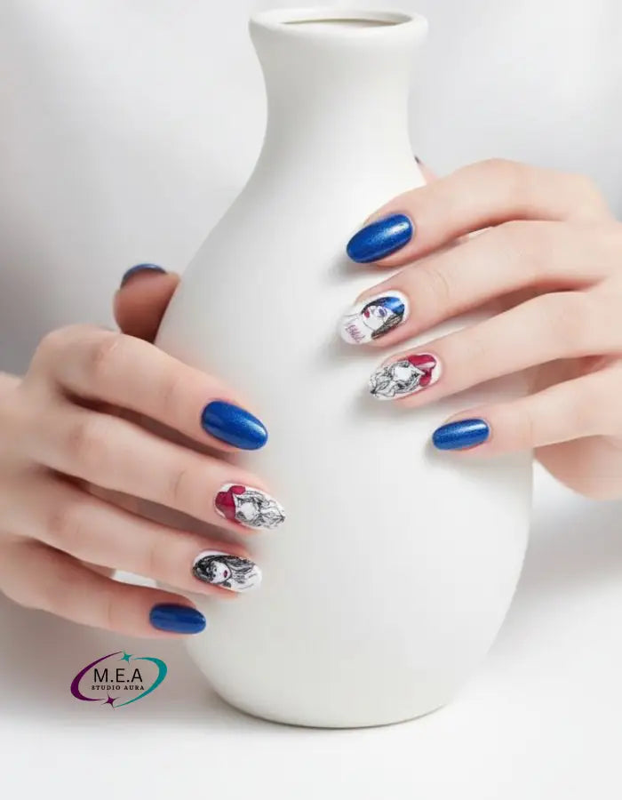 Regards Chromatiques – Press-on nails Cat Eyes visages artistiques