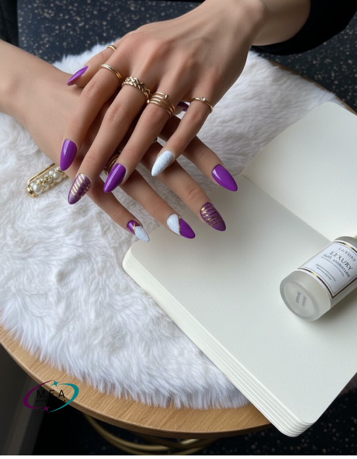 Sucre Violet – Press-on nails faits main