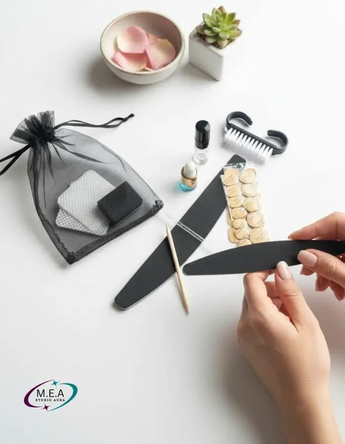 Nocturne Carmin – Press-on nails gothiques noir & blanc