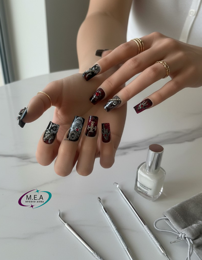 Nuit Macabre – Press-on nails faits main