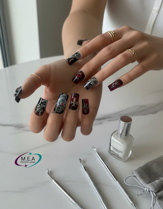 Nuit Macabre – Press-on nails faits main