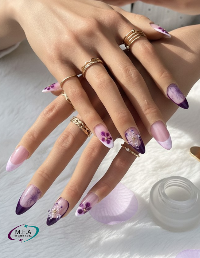 Nude Prune Élégance – Press-on nails faits main