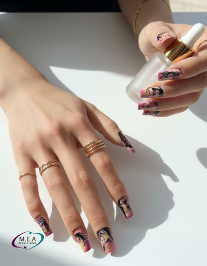 Press-on nails Carré Long — Manga Souls