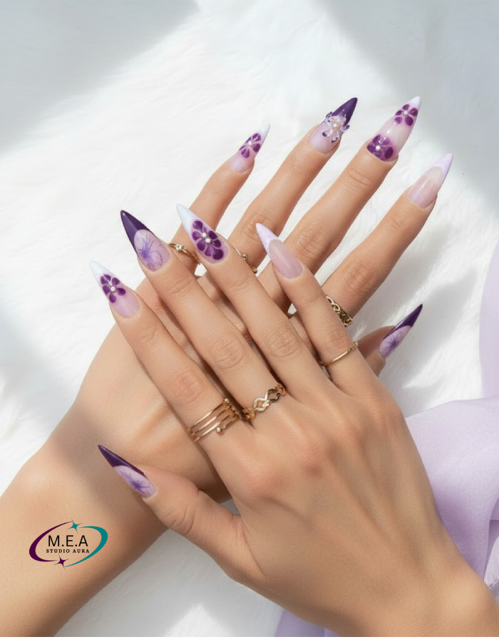 Nude Prune Élégance – Press-on nails faits main