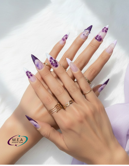 Nude Prune Élégance – Press-on nails faits main