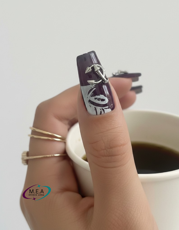 Press-on nails faits main - Prune