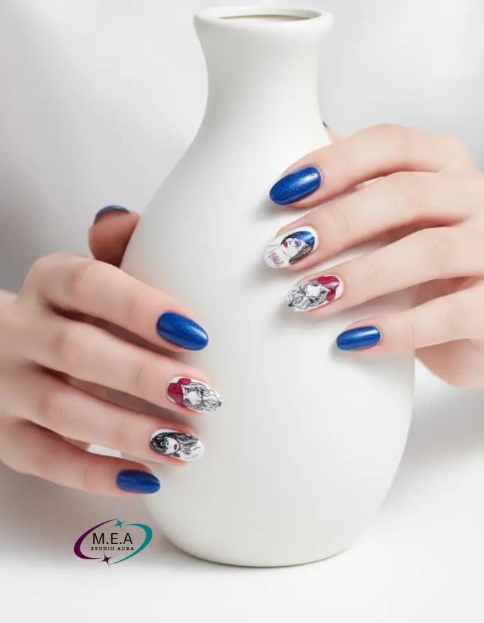Regards Chromatiques – Press-on nails Cat Eyes visages artistiques