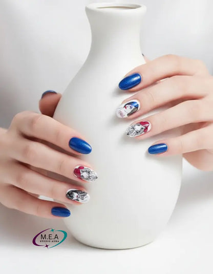 Regards Chromatiques – Press-on nails Cat Eyes visages artistiques