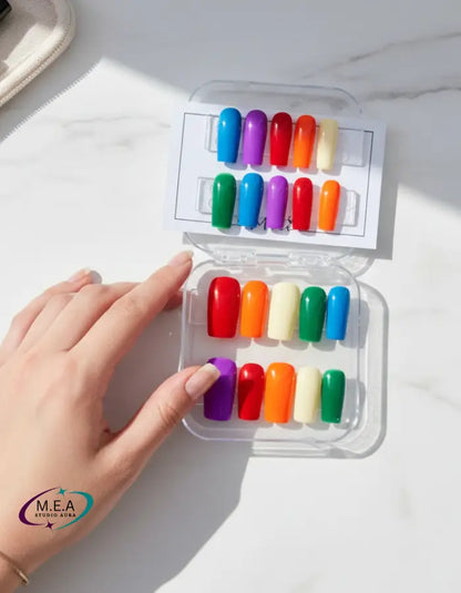 Rainbow Pride – Press-on nails faits main