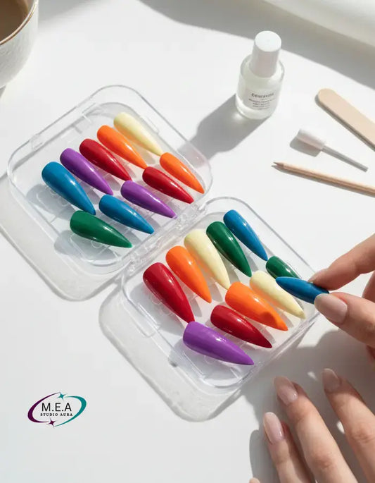 Rainbow Pride – Press-on nails faits main