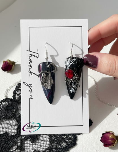 Boucles d'oreilles gothiques — Diable & Araignée