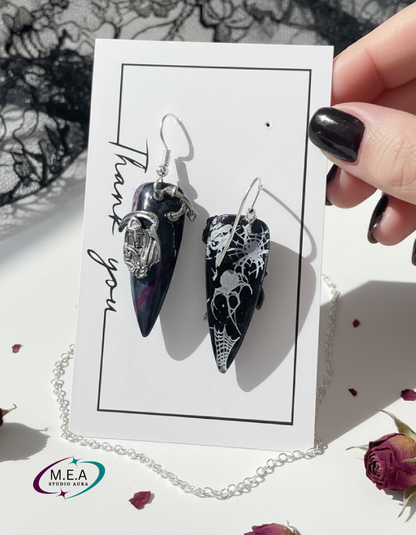 Boucles d'oreilles gothiques — Diable & Araignée
