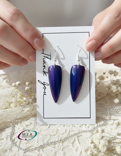 Boucles d'oreilles Cat Eyes Bleu magnétique