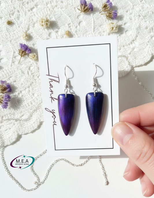 Boucles d'oreilles Cat Eyes Bleu magnétique