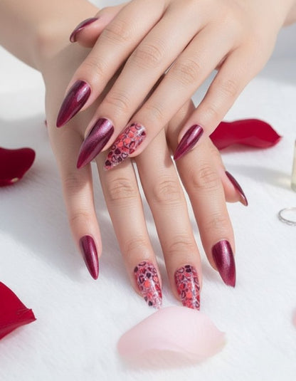 Cœur Passion – Press-on nails faits main