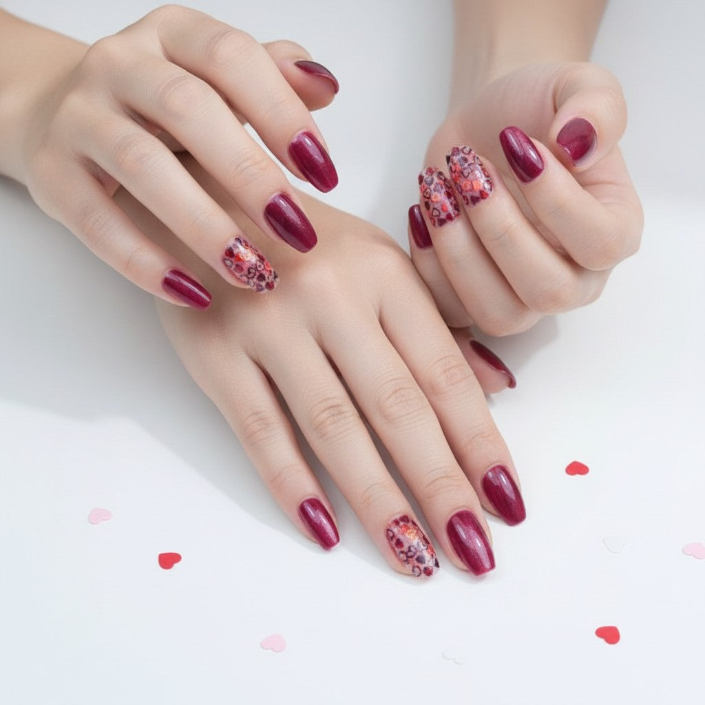 Cœur Passion – Press-on nails faits main