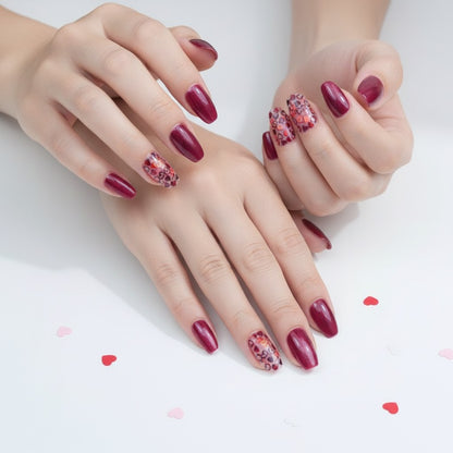 Cœur Passion – Press-on nails faits main