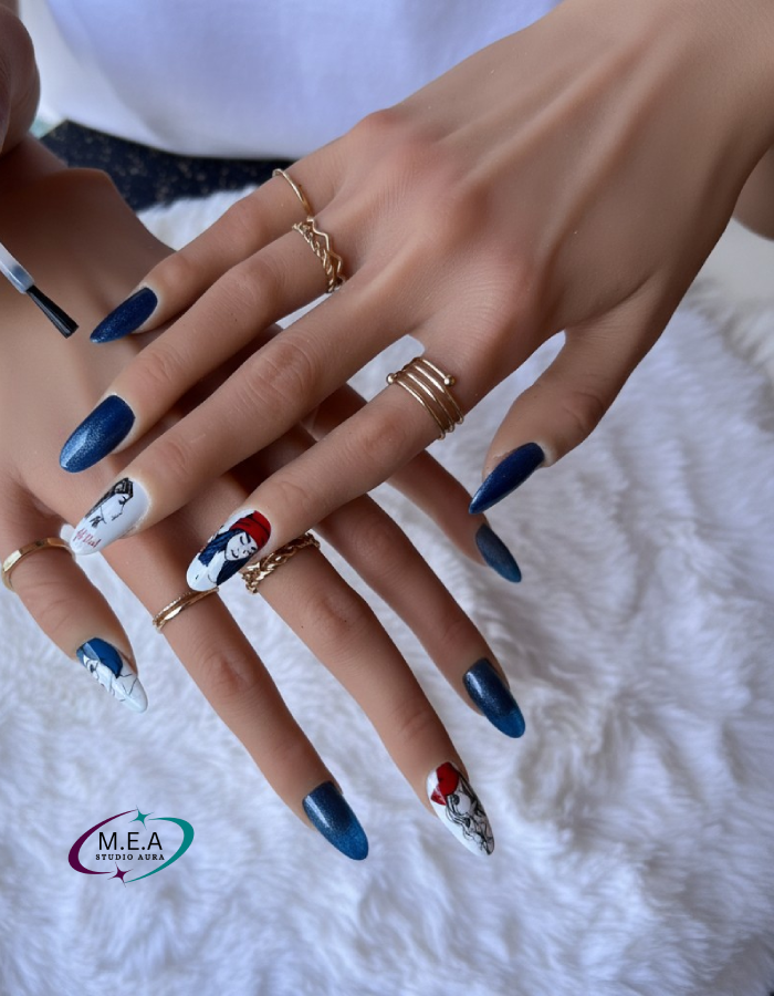 Regards Chromatiques – Press-on nails Cat Eyes visages artistiques