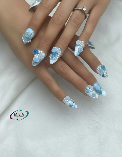 Romance Nuptiale – Press-on nails mariage faits main