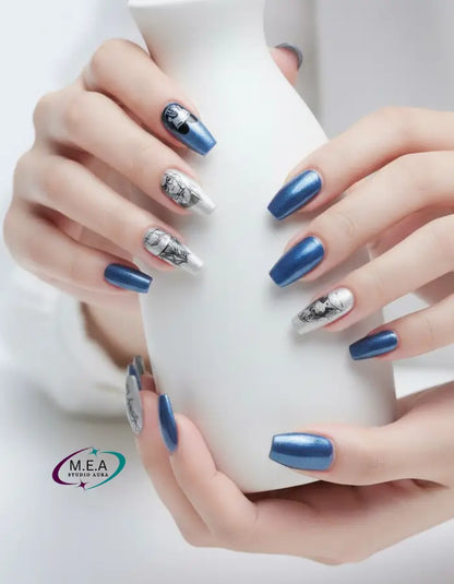 Visage d’Ombre – Press-on nails faits main