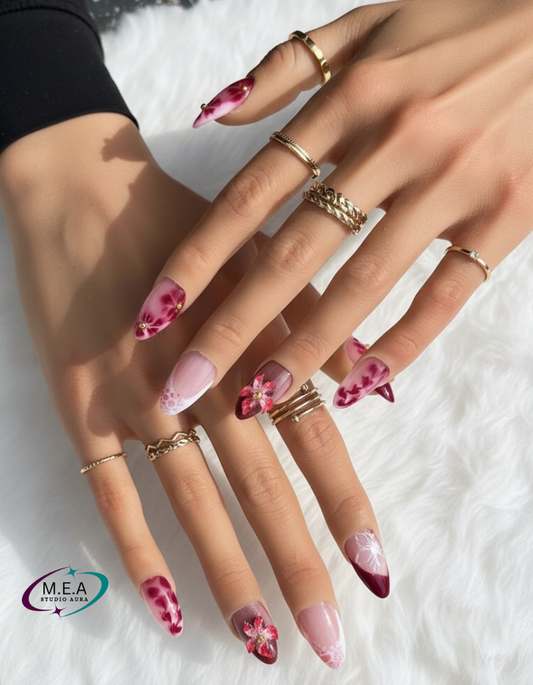 Nude Chocolat Élégance – Press-on nails faits main