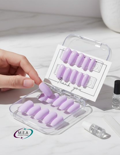 Mauve élégance - Press on nails fait main