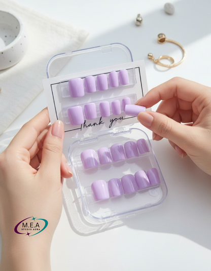 Mauve élégance - Press on nails fait main