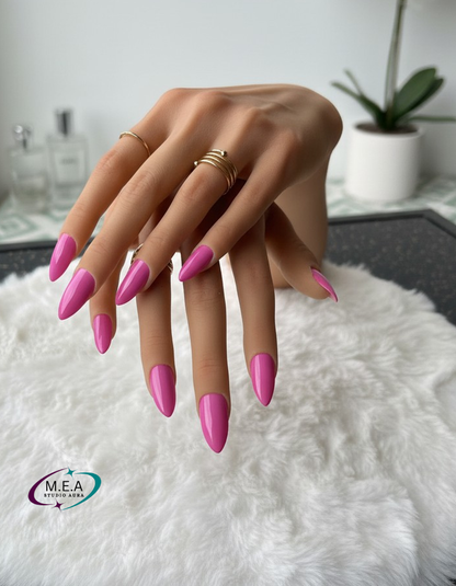 Rose Élégance – Press-on nails faits main
