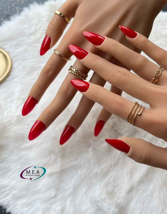 Rouge Absolu – Press-on nails faits main