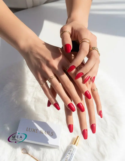 Rouge Absolu – Press-on nails faits main