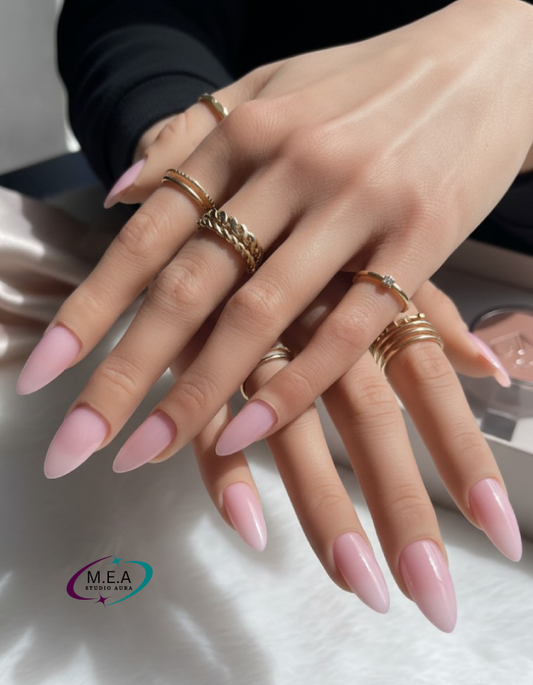 Press-on nails Petal – rose translucide faits main