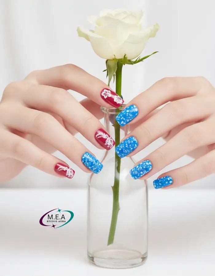Ohana Bleu – Press-on nails faits main