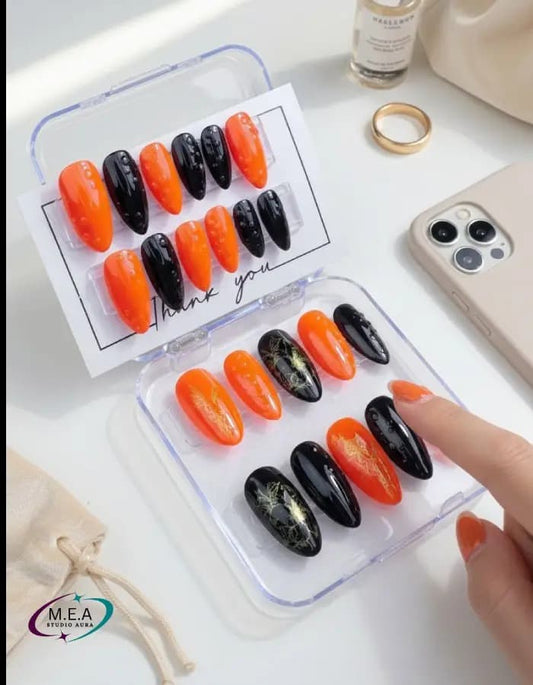 Éclat d’Ambre – Press-on nails faits main