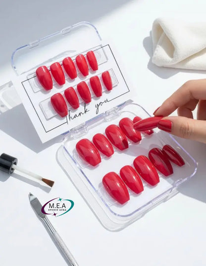 Rouge Absolu – Press-on nails faits main