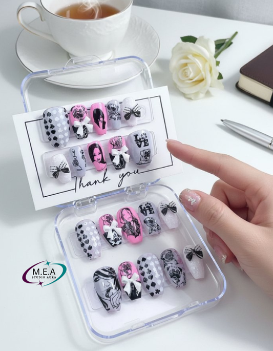 Ombre Rose – Press-on nails faits main