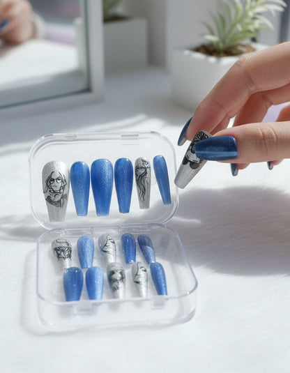 Visage d’Ombre – Press-on nails faits main