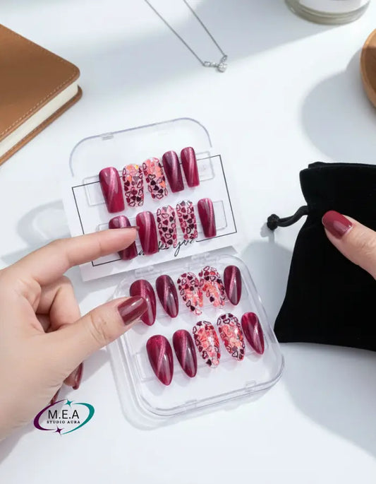 Cœur Passion – Press-on nails faits main