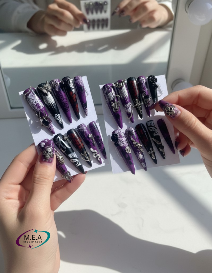 Dark Royale — Stiletto XXL Noir & Prune