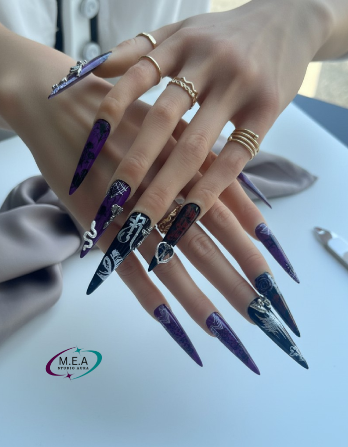 Dark Royale — Stiletto XXL Noir & Prune