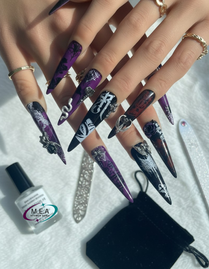 Dark Royale — Stiletto XXL Noir & Prune