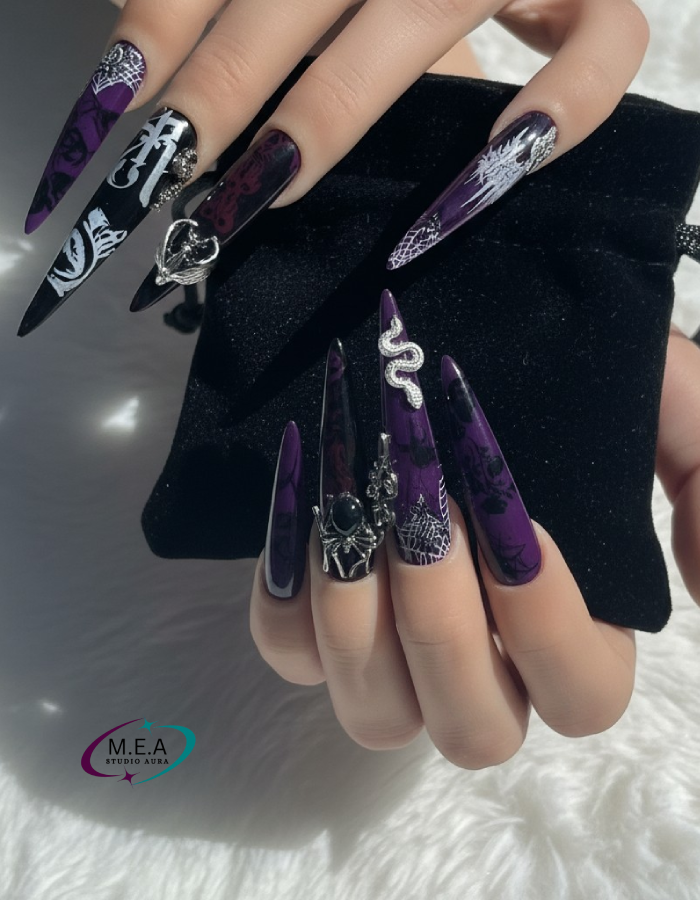 Dark Royale — Stiletto XXL Noir & Prune
