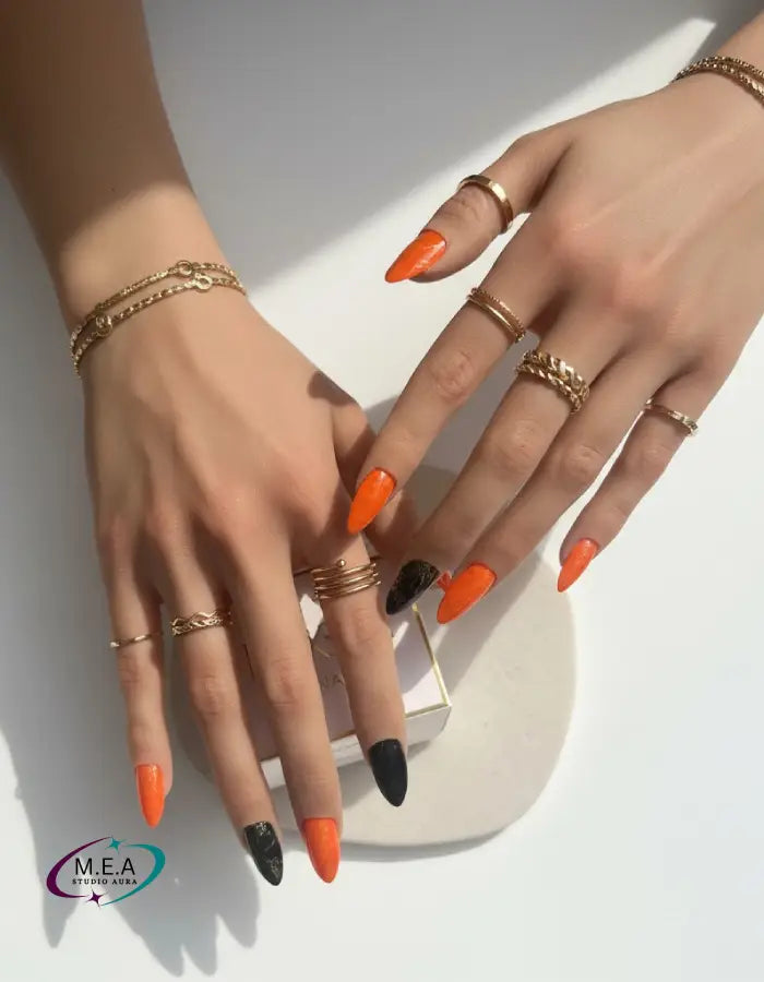 Éclat d’Ambre – Press-on nails faits main