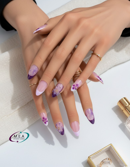 Nude Prune Élégance – Press-on nails faits main