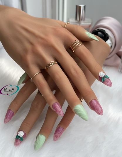 Nude Rosalia – Press-on nails faits main