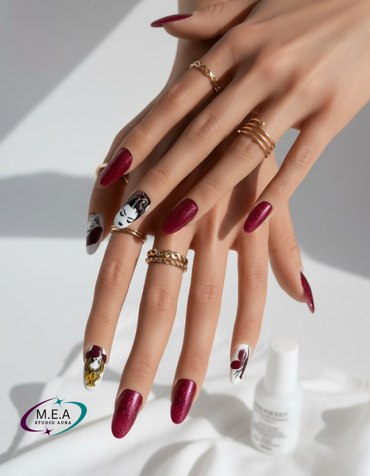 Regards Chromatiques – Press-on nails Cat Eyes visages artistiques
