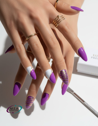 Sucre Violet – Press-on nails faits main