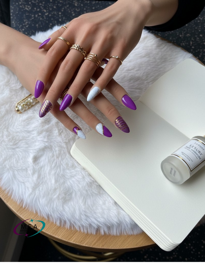 Sucre Violet – Press-on nails faits main