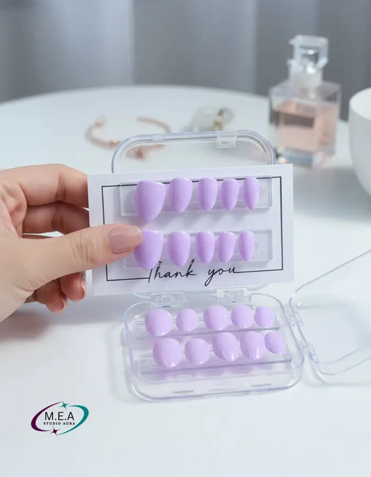 Mauve élégance - Press on nails fait main