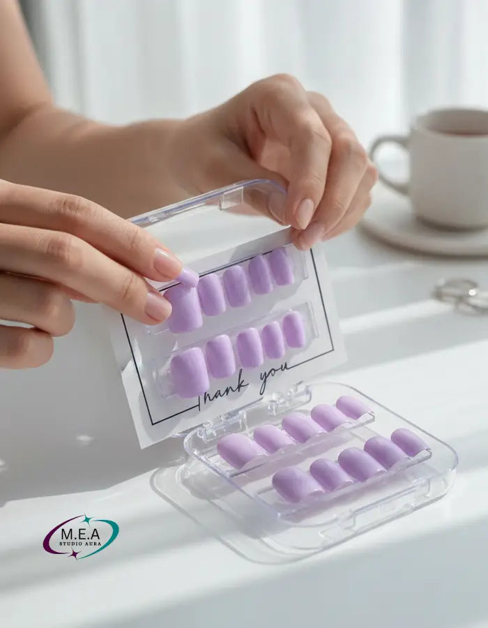 Mauve Élégance – Press-on nails faits main