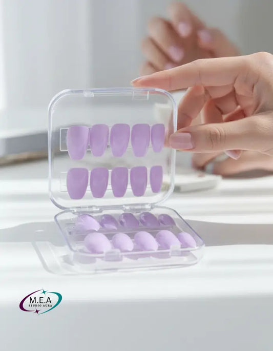Mauve Élégance – Press-on nails faits main